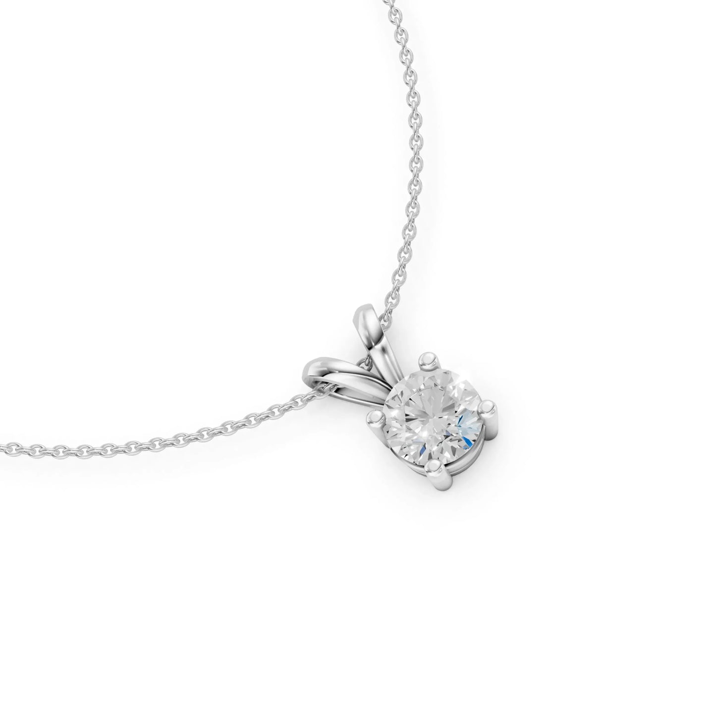 Solitaire Round Pendant White Gold