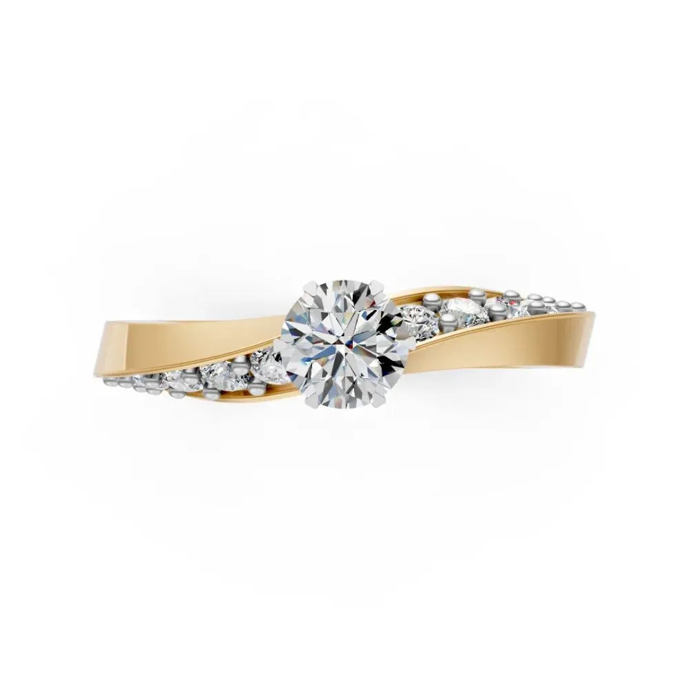 Modern Spark Solitaire RingYellow Gold