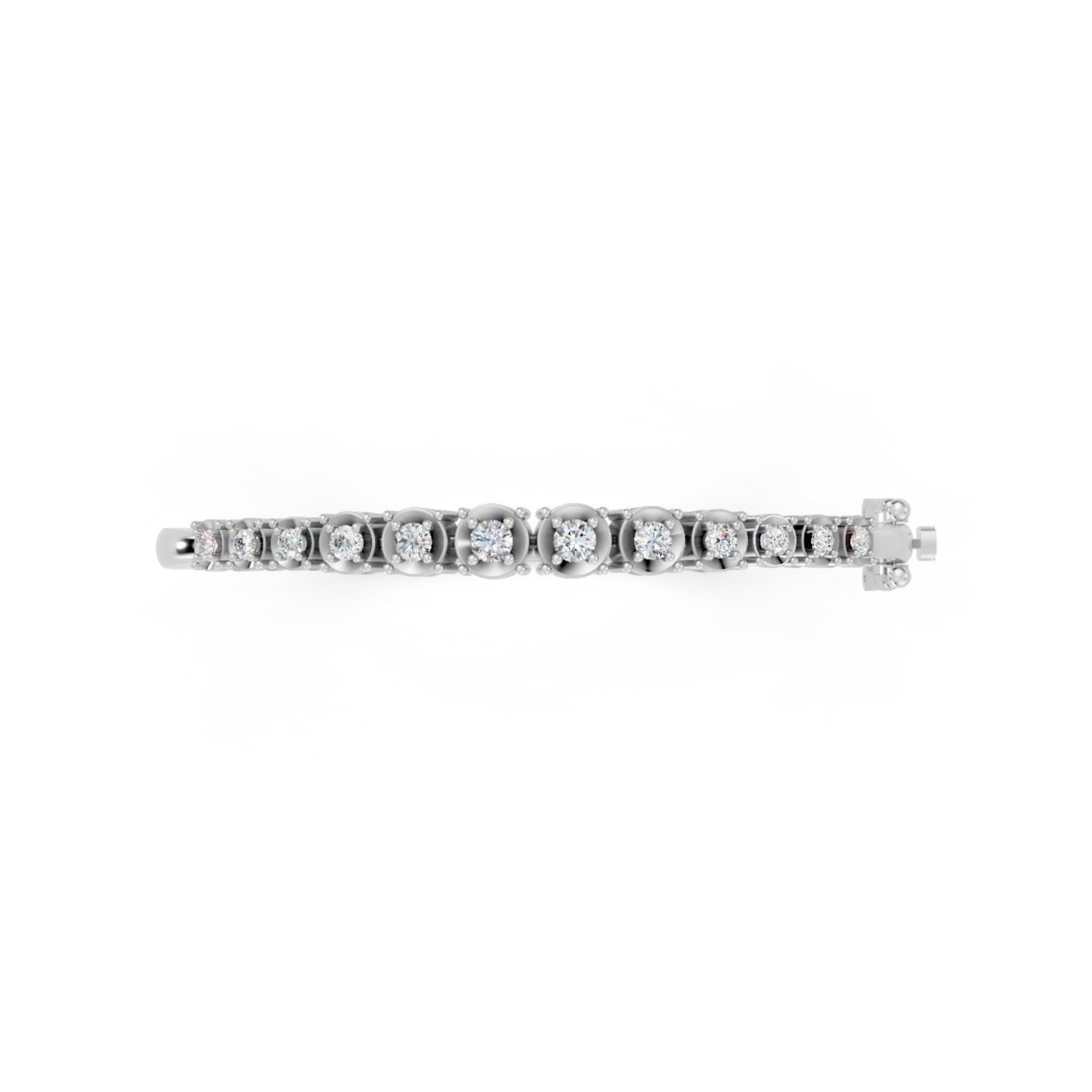 Elegant Round-Cut Diamond Bangle White Gold