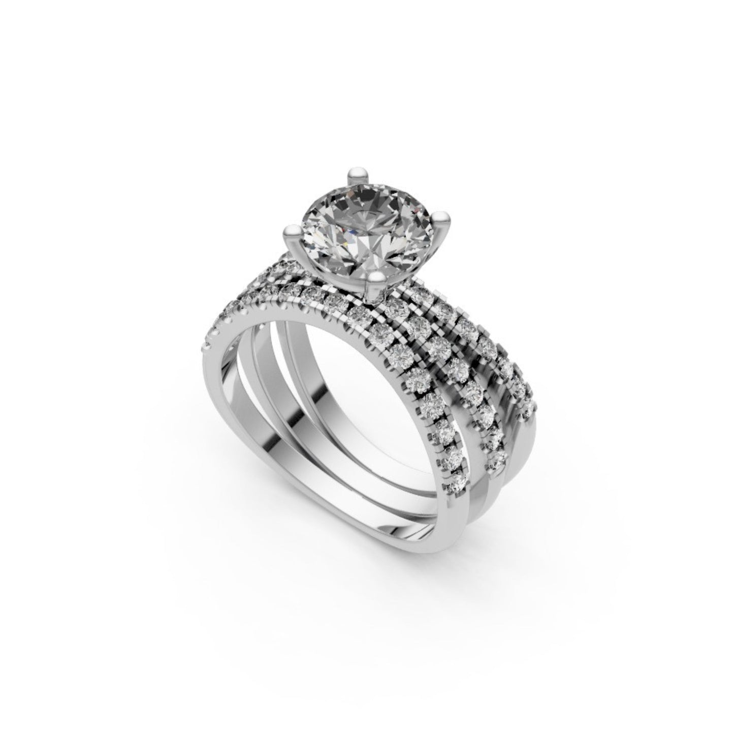 EternaCrown Two-Tone Bridal Ring Set White Gold