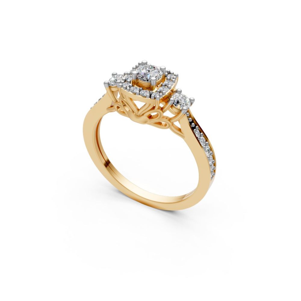 EternaLace Halo Ring Yellow Gold