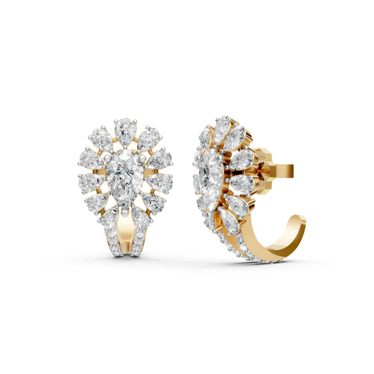 Pear Diamond Earrings Yellow Gold