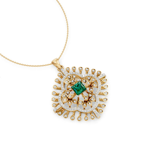 Heritage Emerald Pendant Yellow Gold