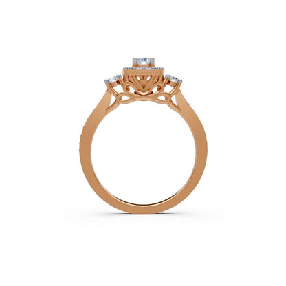 EternaLace Halo Ring Rose Gold