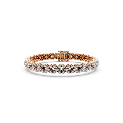 Double Row Diamond Bracelet Rose Gold