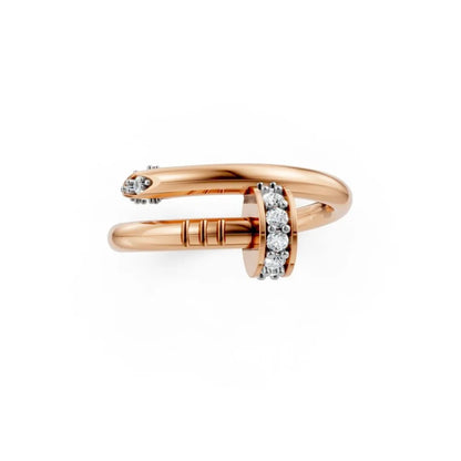 BoldWrap Nail Diamond Ring Rose Gold