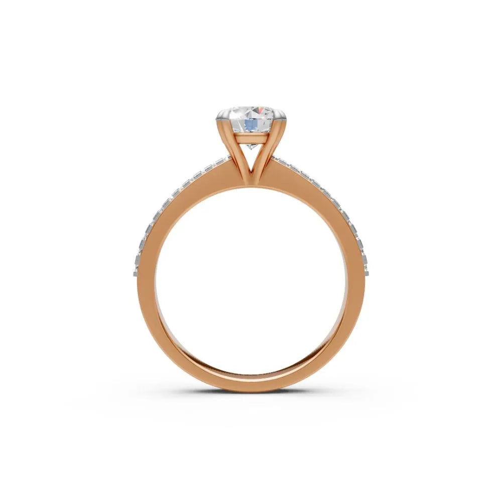 DoubleRow Sparkle Solitaire Ring Rose Gold