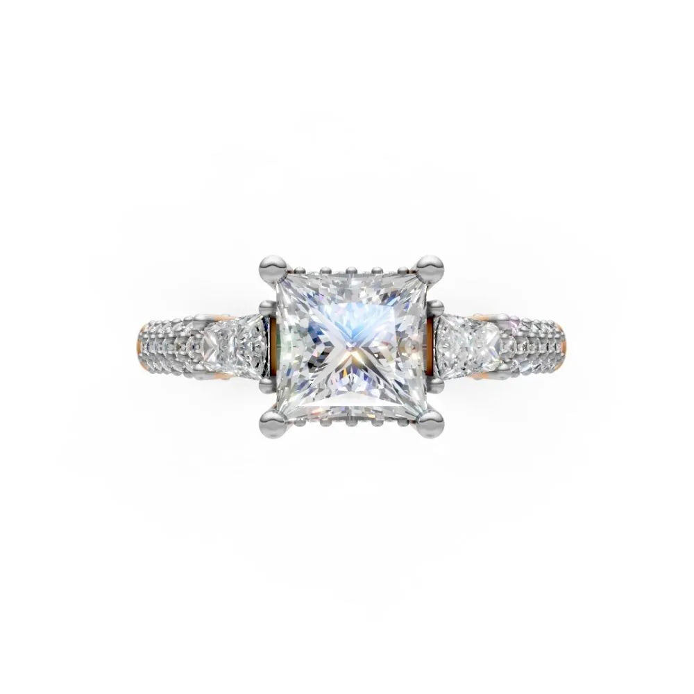 RegalEdge Princess Cut Ring Rose Gold