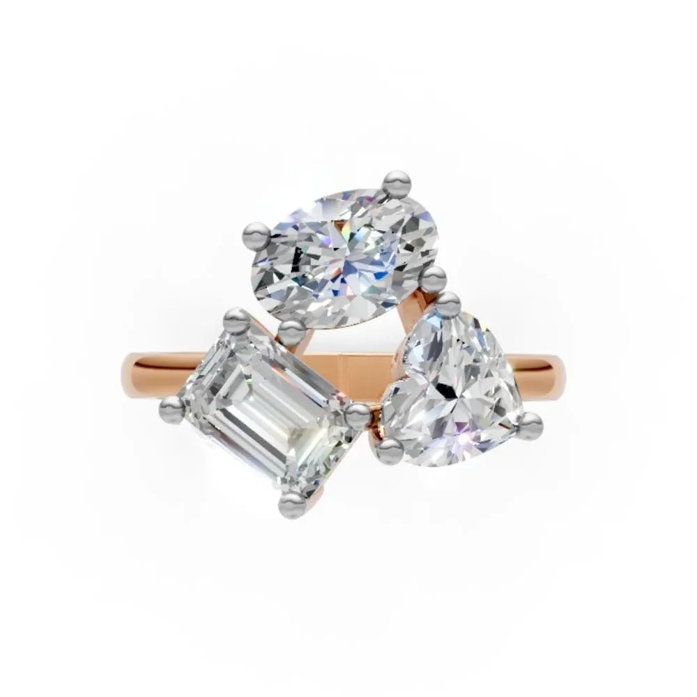 TriadBrilliance Mixed-Cut Ring Rose Gold