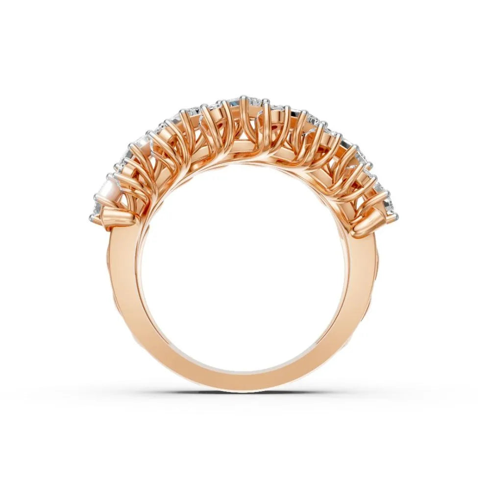 BloomAura Floral Diamond Ring Rose Gold