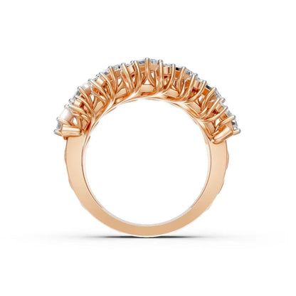 BloomAura Floral Diamond Ring Rose Gold