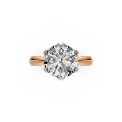 Sculpted Shine Solitaire Ring Rose Gold