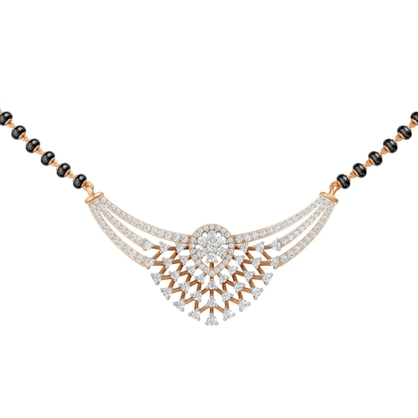 Teardrop Diamond Mangalsutra Rose Gold