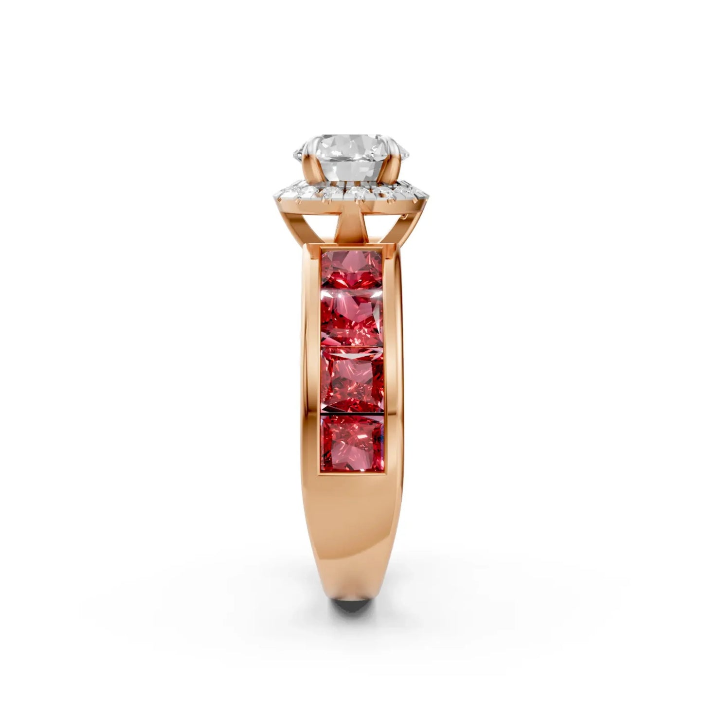 Ruby Channel Solitaire Ring Rose Gold