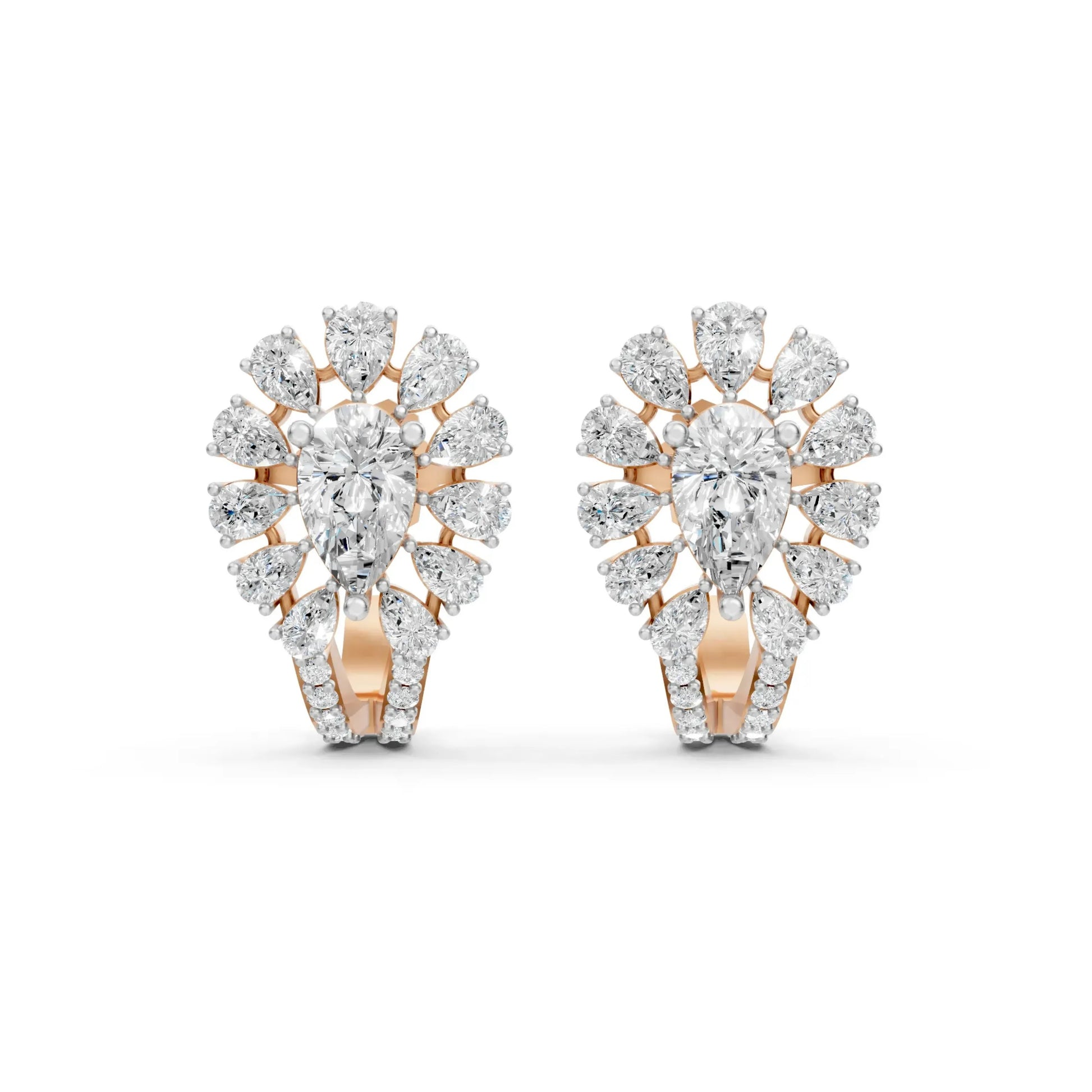 Pear Diamond Earrings Rose Gold
