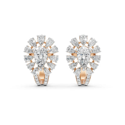 Pear Diamond Earrings Rose Gold