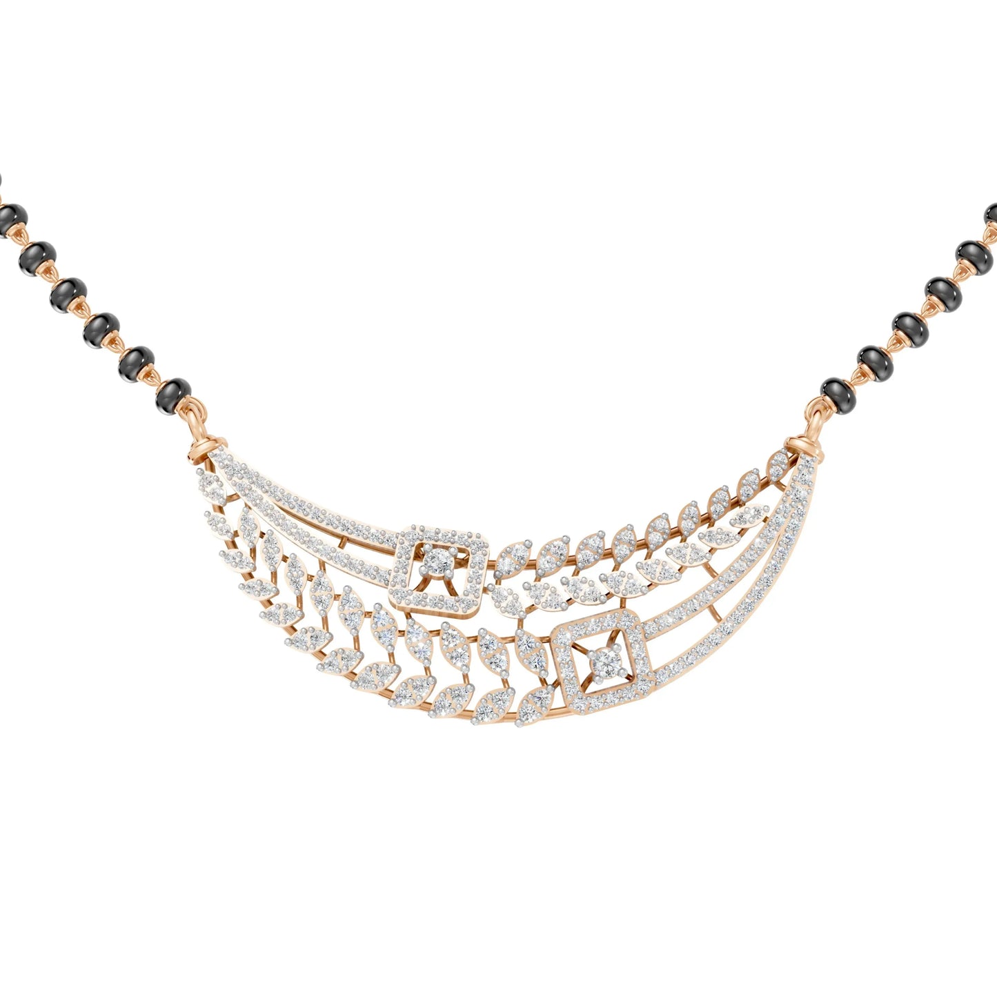 Graceful Leaf Mangalsutra Rose Gold