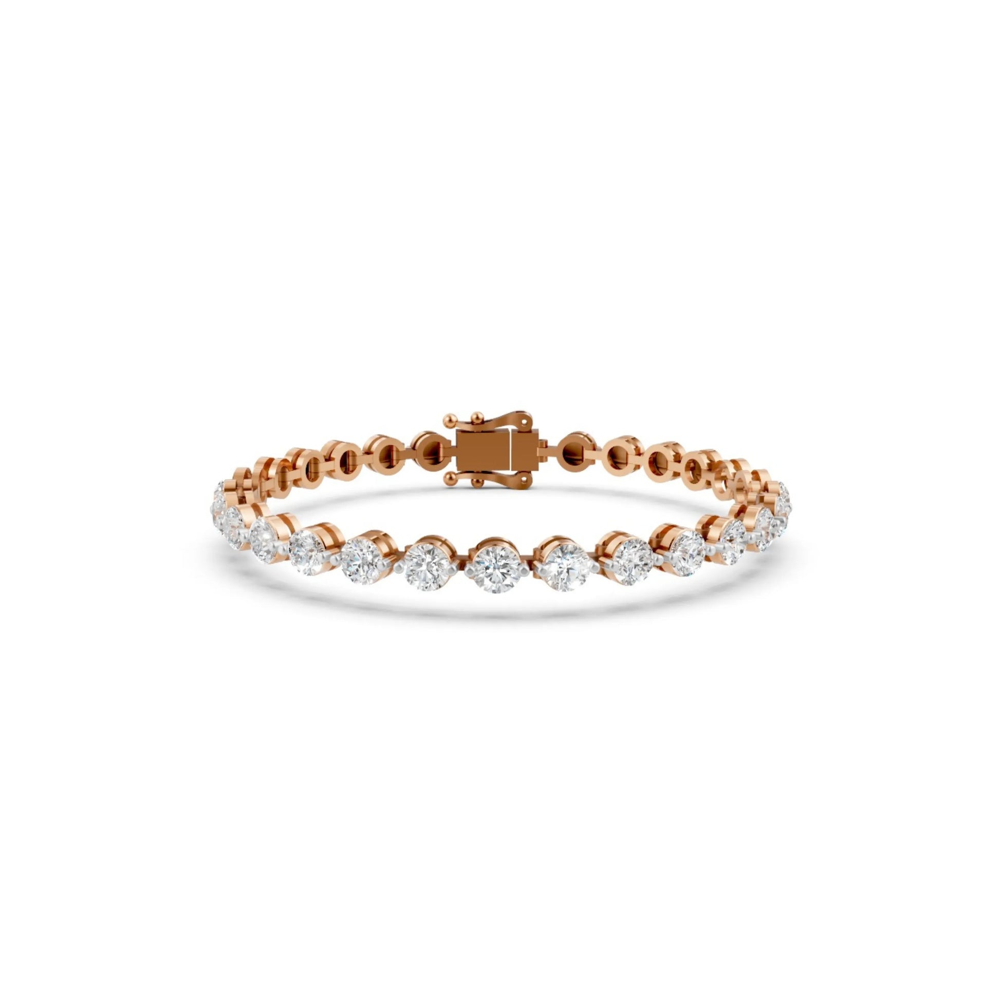 Contemporary Diamond Bracelet Rose Gold