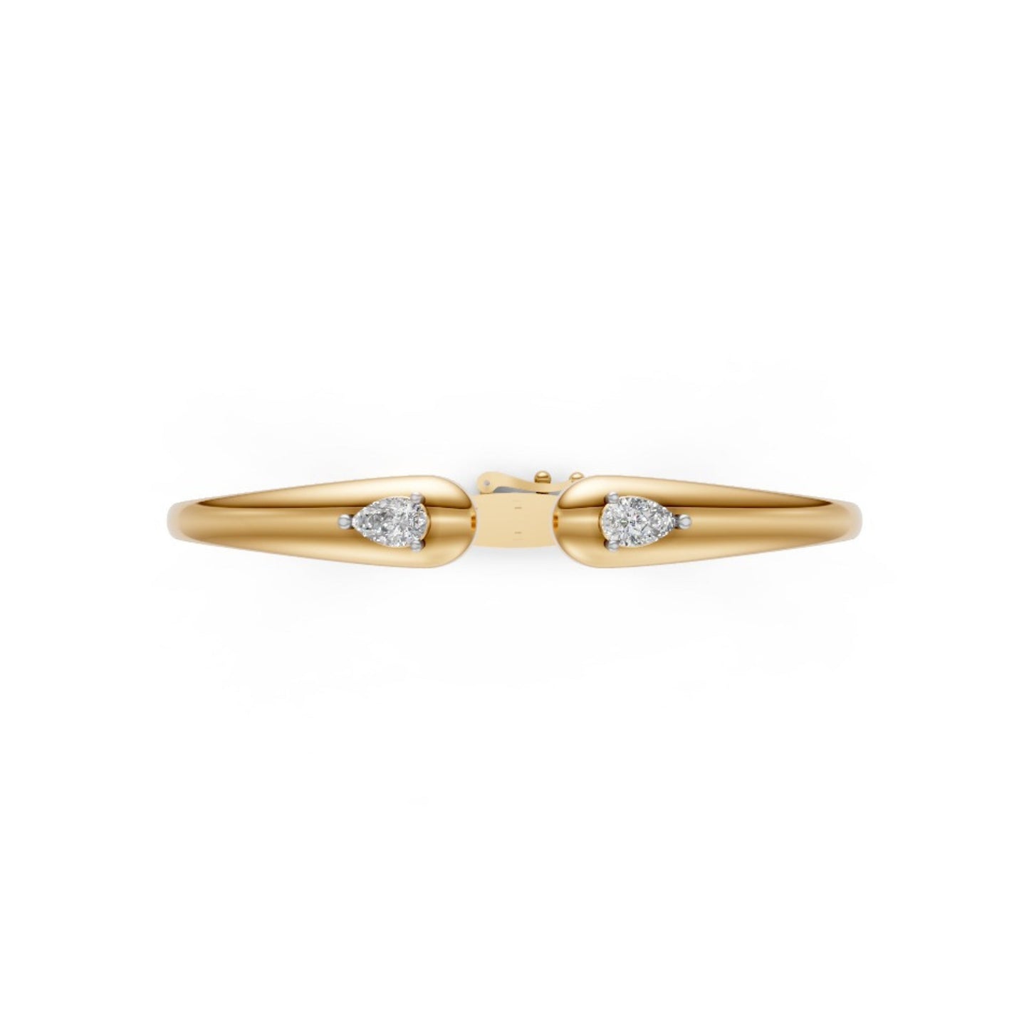 Elegant Open Diamond Bangle Yellow Gold