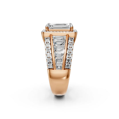 Emerald Baguette Ring Rose Gold