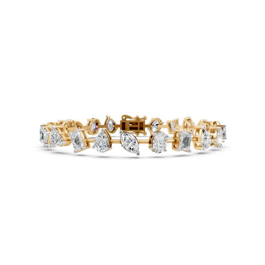 Multi-Shape Diamond Bracelet Yellow Gold