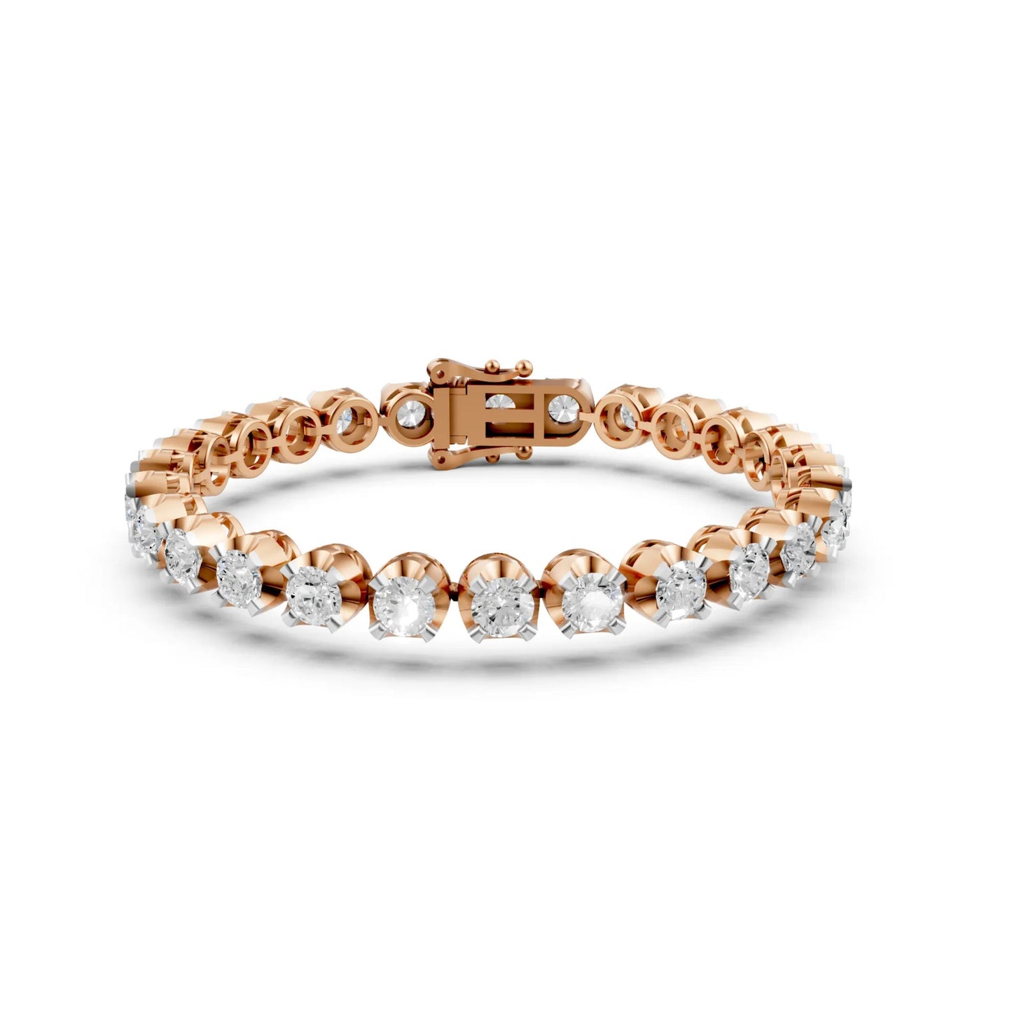 Classic Diamond Tennis Bracelet Rose Gold 