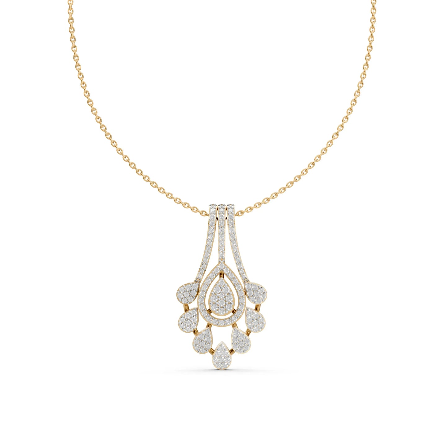 Teardrop Bloom Pendant Yellow Gold