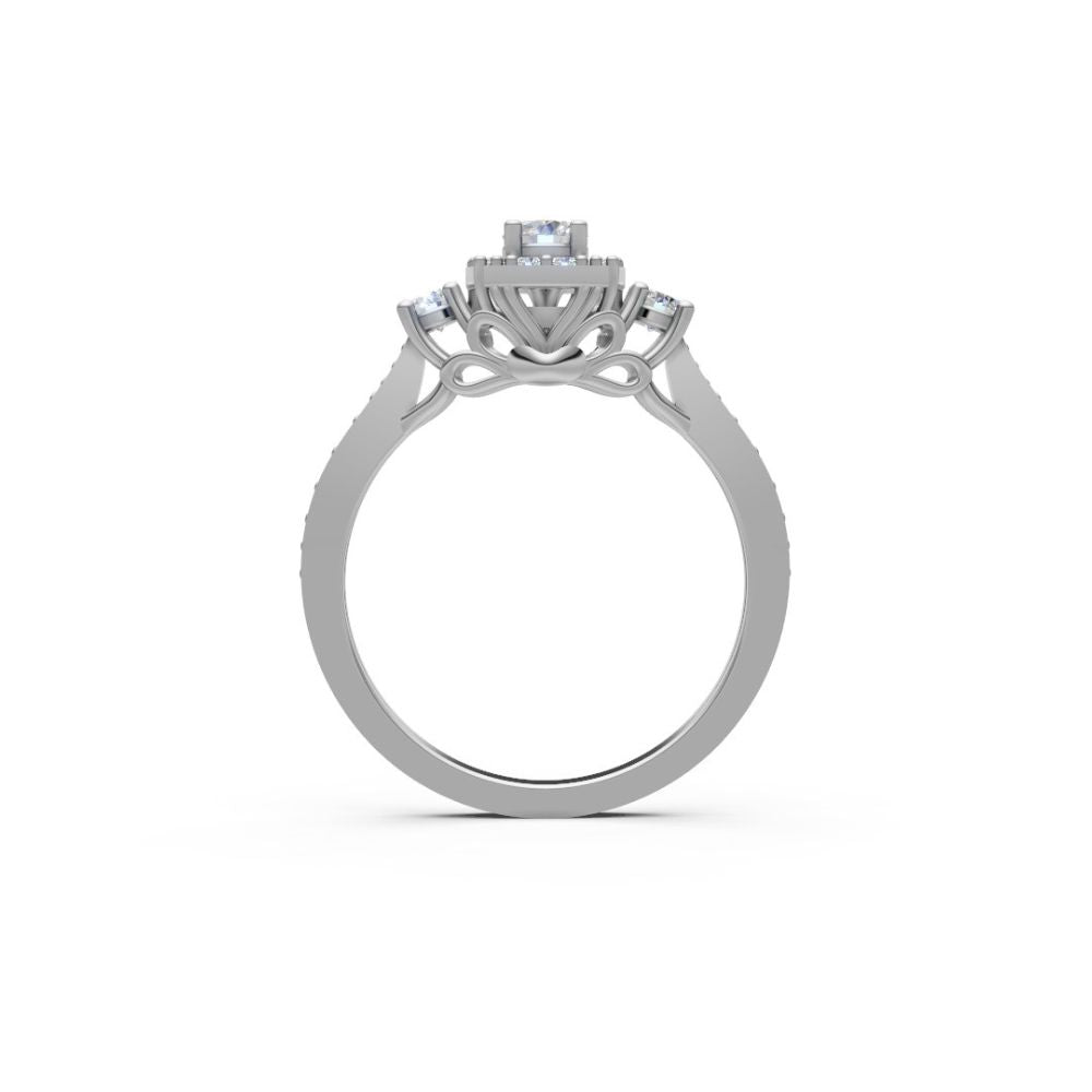EternaLace Halo Ring White Gold