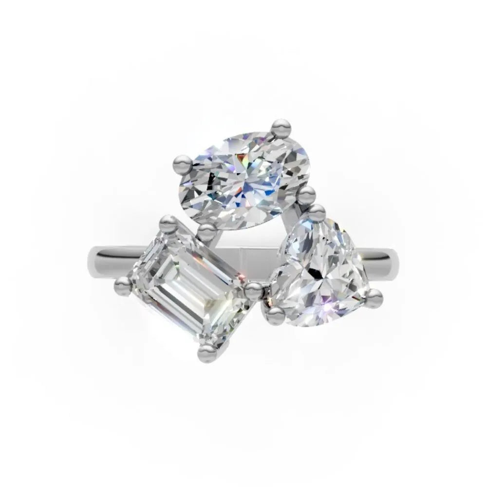 TriadBrilliance Mixed-Cut Ring White Gold