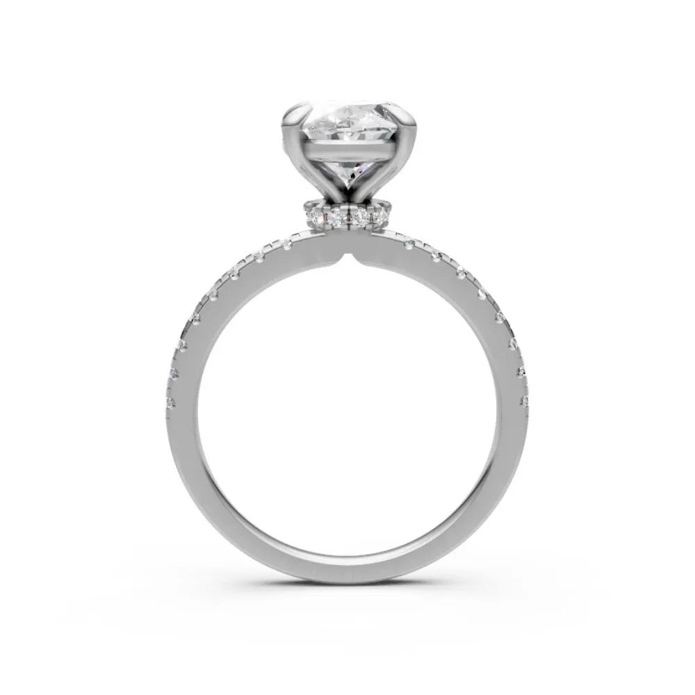 EternaSpark Pavé Solitaire Ring White Gold
