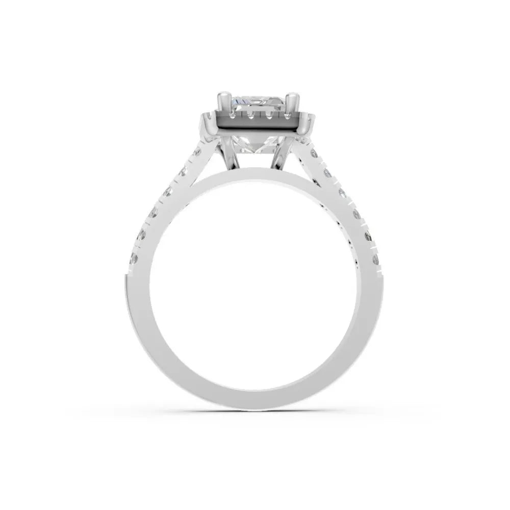 Cushion Radiance Halo Ring White Gold