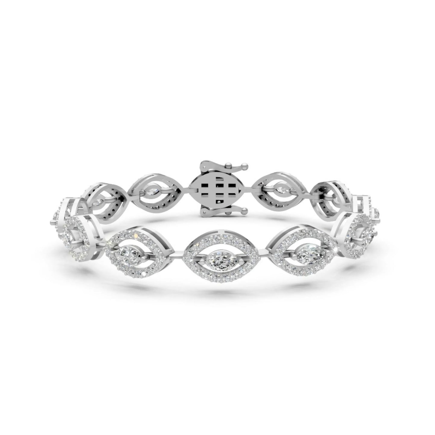 Paisley Diamond Bracelet White Gold