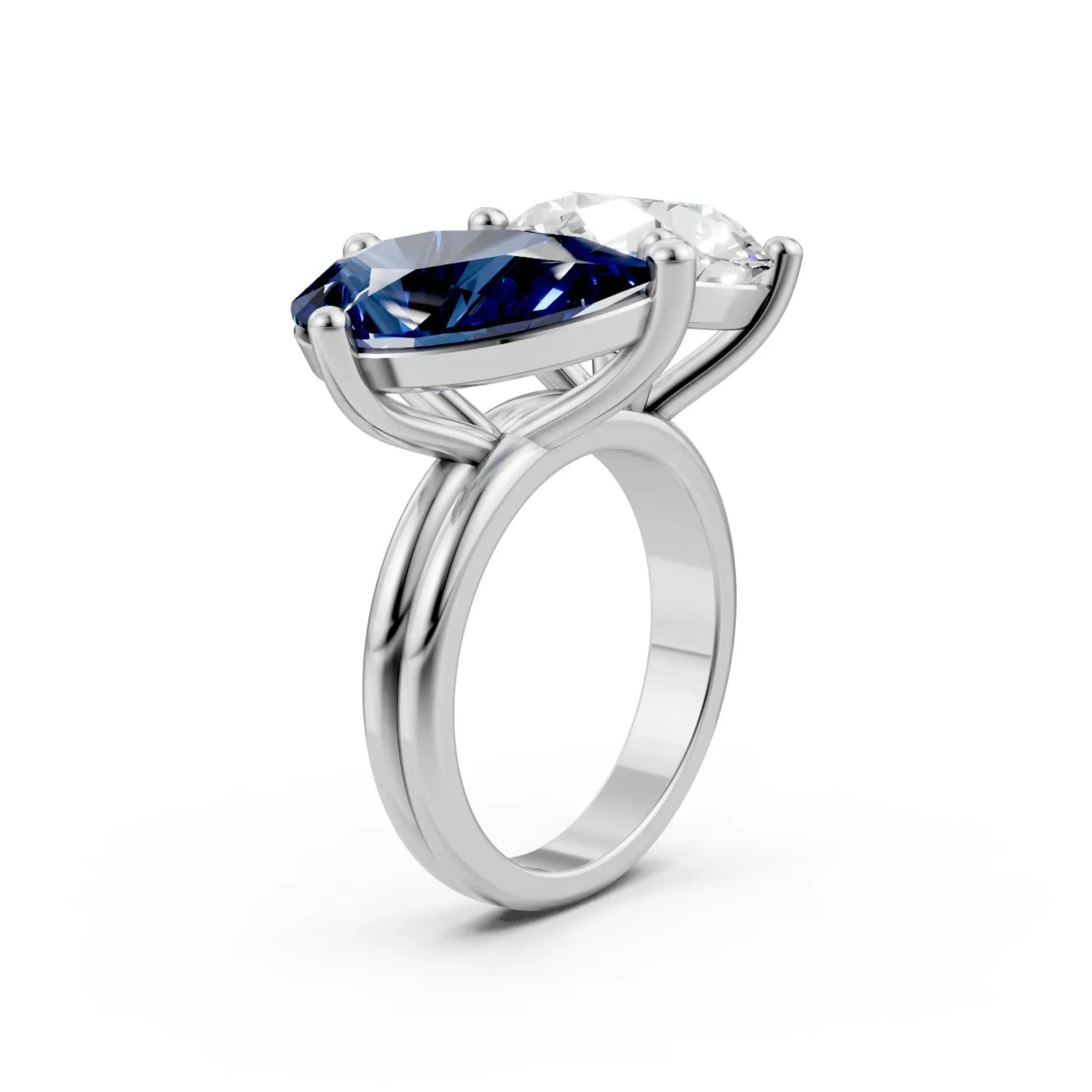 BlueWhisper Two-Stone Diamond Ring White Gold