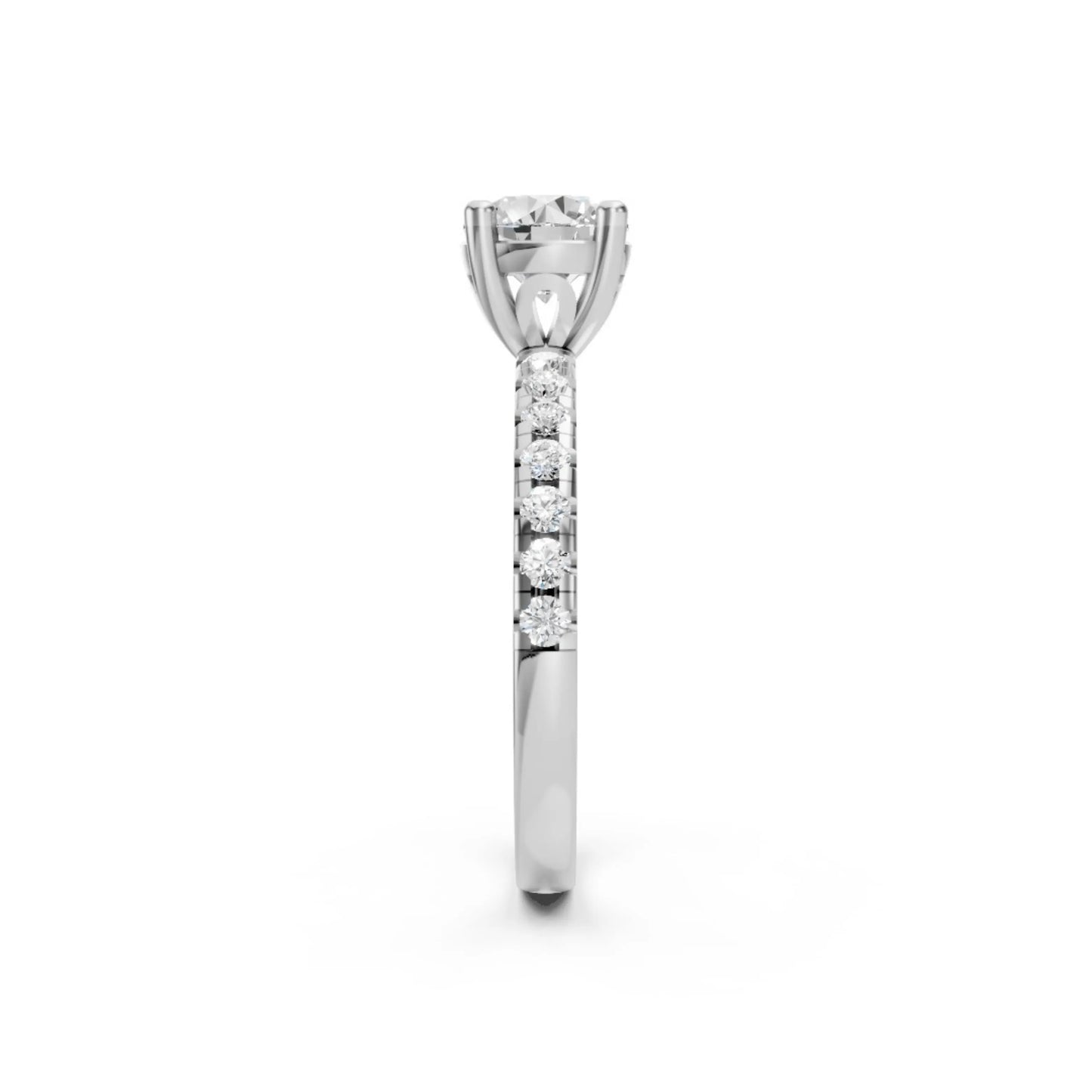 ClassicGleam Solitaire Pavé Ring White Gold