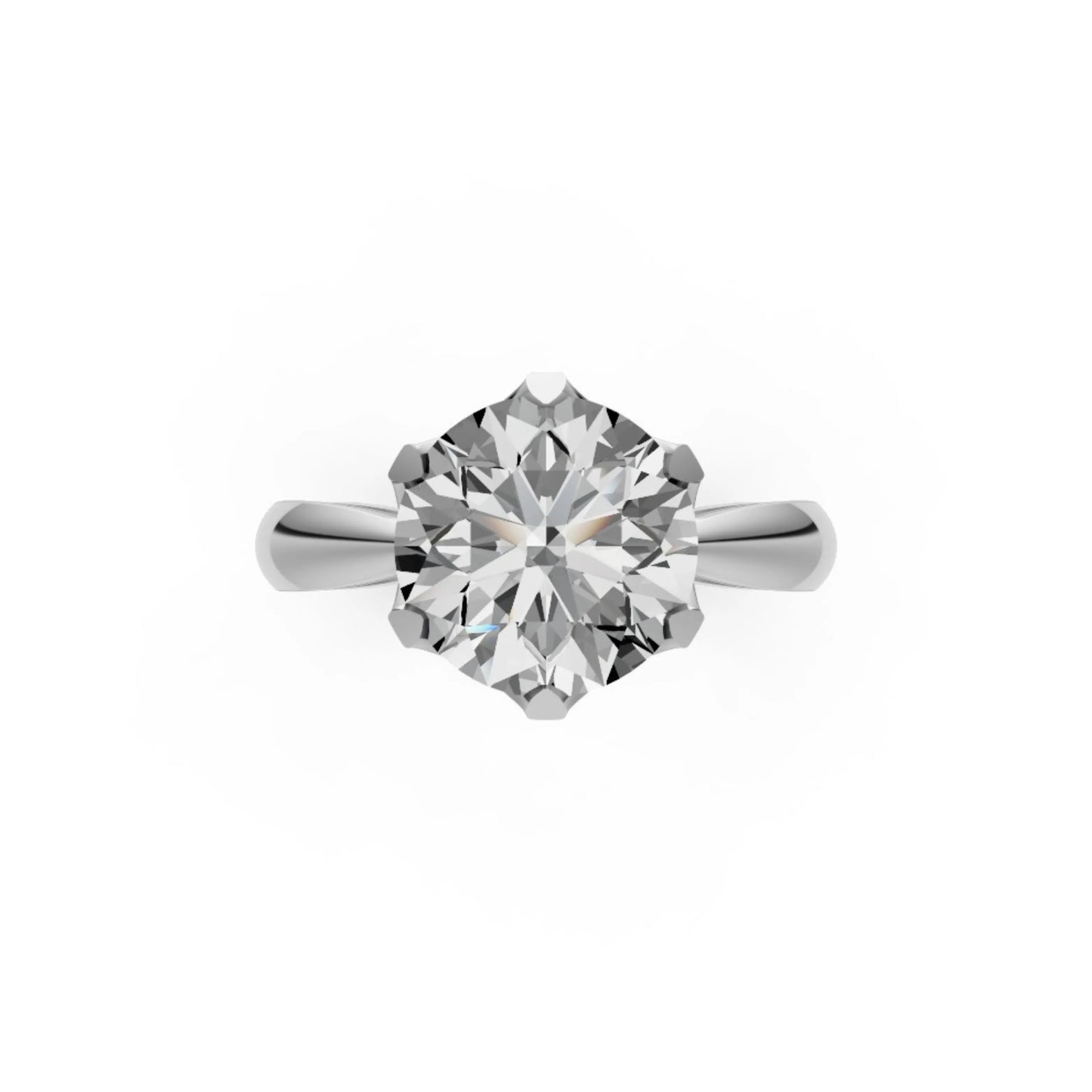 Sculpted Shine Solitaire Ring White Gold