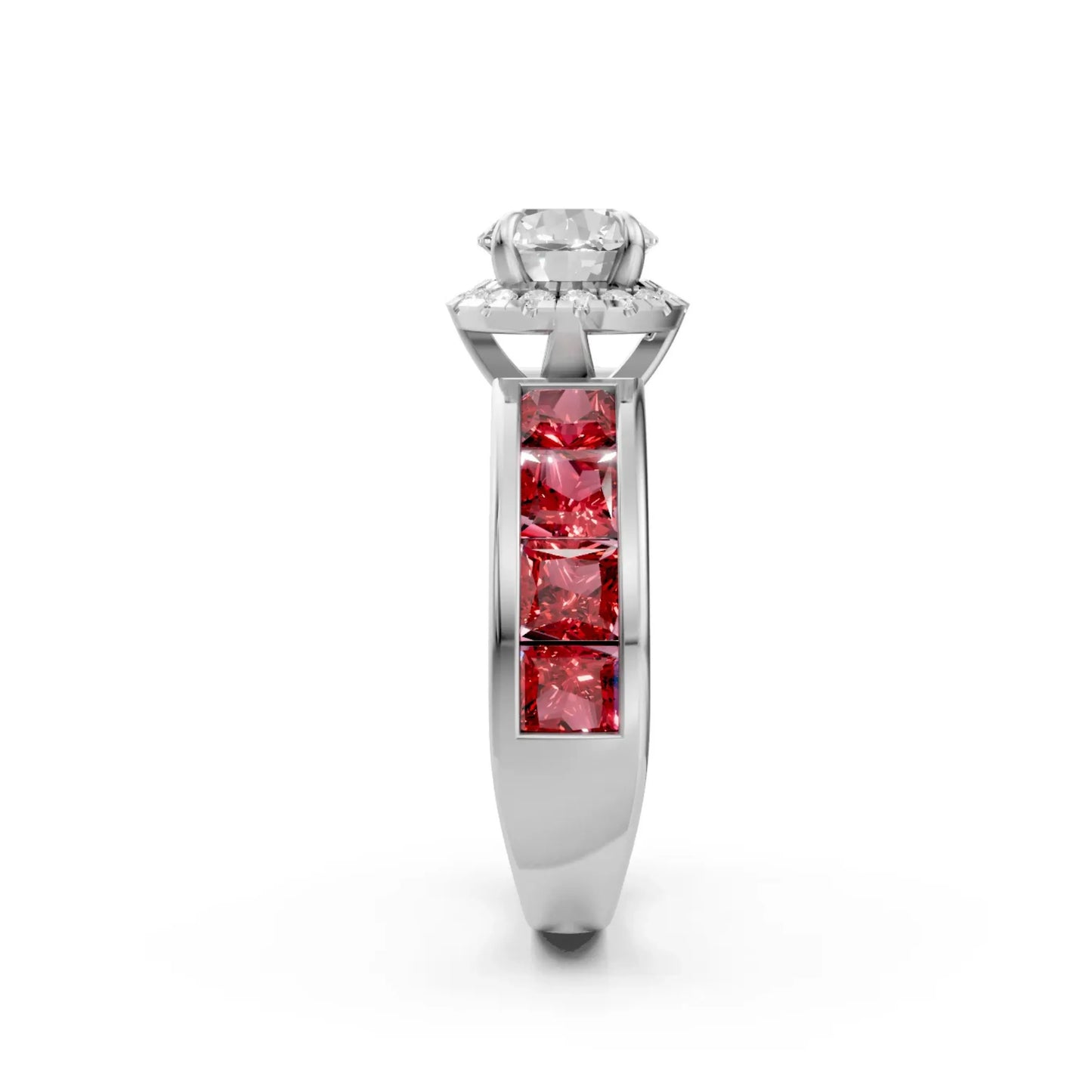 Ruby Channel Solitaire Ring White Gold