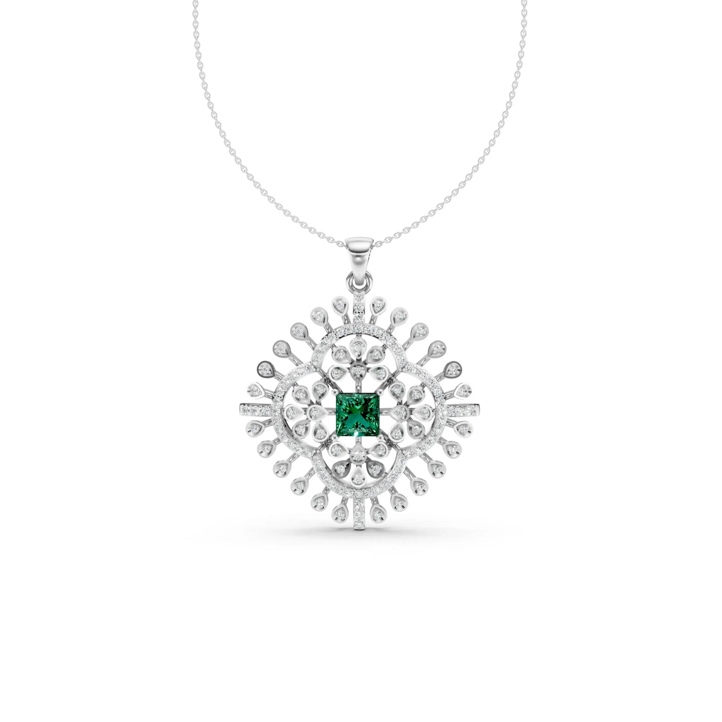 Heritage Emerald Pendant White Gold