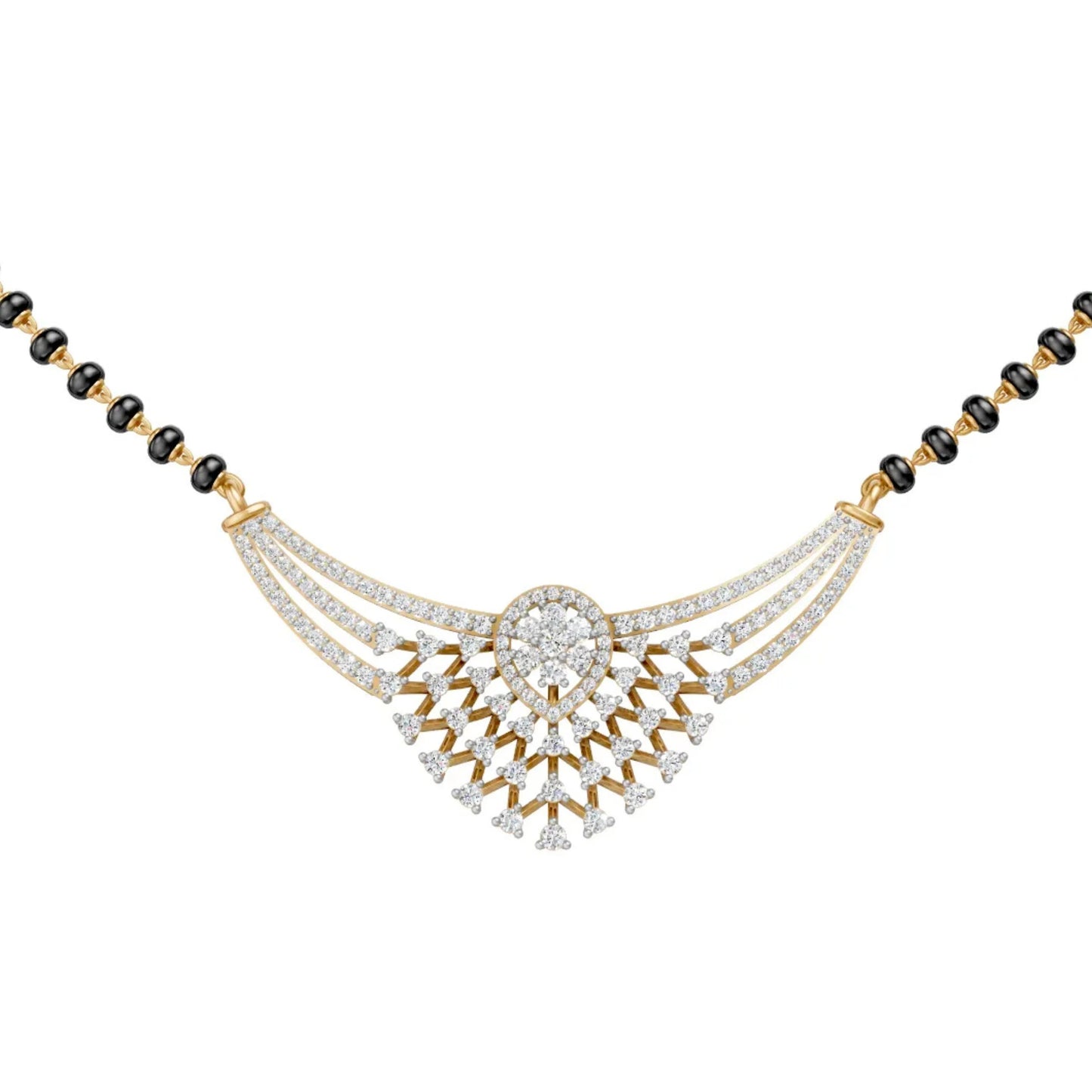 Teardrop Diamond Mangalsutra Yellow Gold