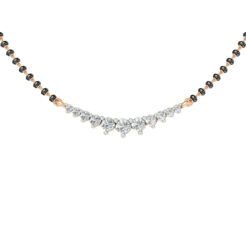 Elegant Lab-Grown Diamond Mangalsutra with Classic Round Settings Rose Gold