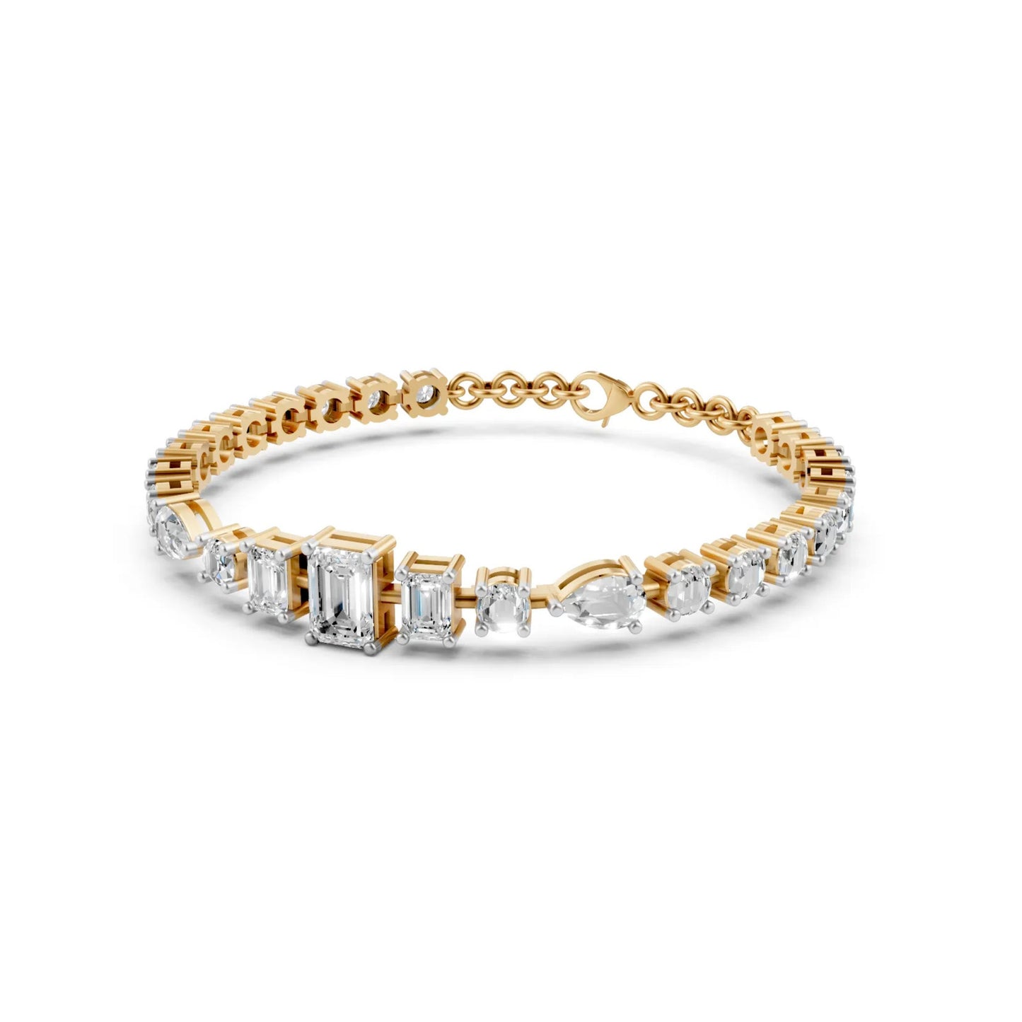 Elegant Diamond Bracelet Yellow Gold