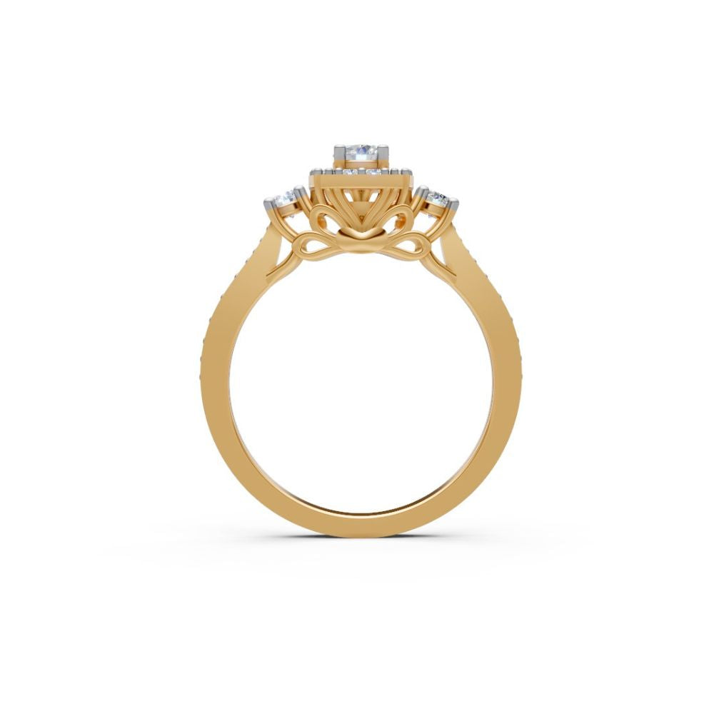 EternaLace Halo Ring Yellow Gold