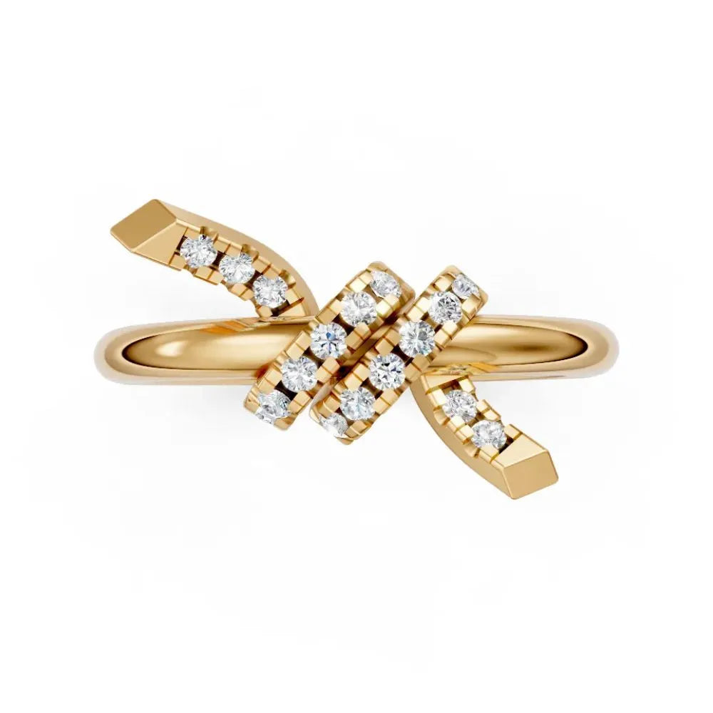 TwistGlow Diamond Crossover Ring Yellow Gold