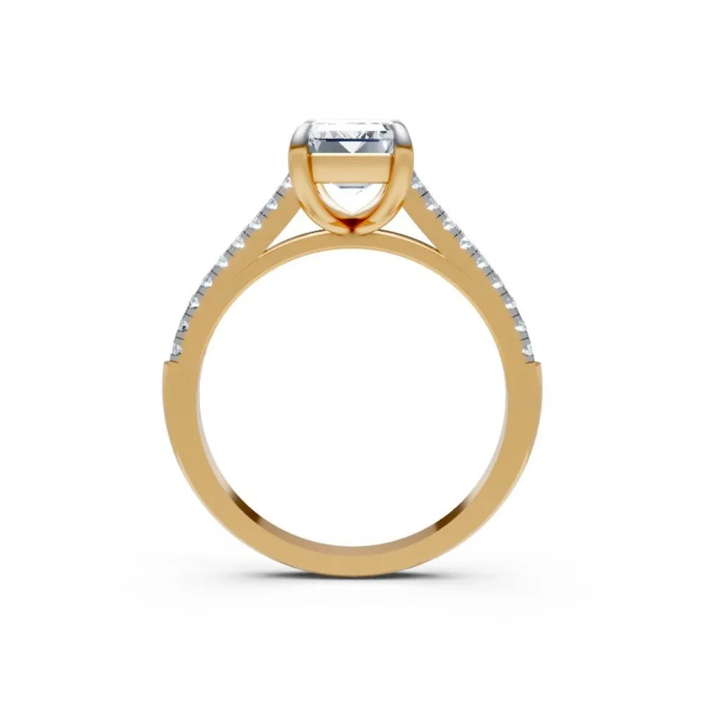 SleekGlam Emerald Solitaire Ring Yellow Gold
