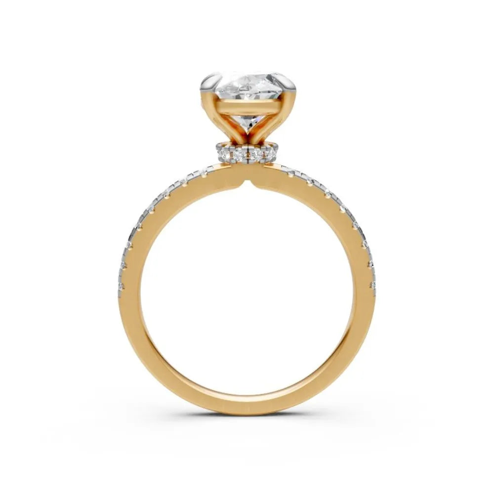 EternaSpark Pavé Solitaire Ring Yellow Gold
