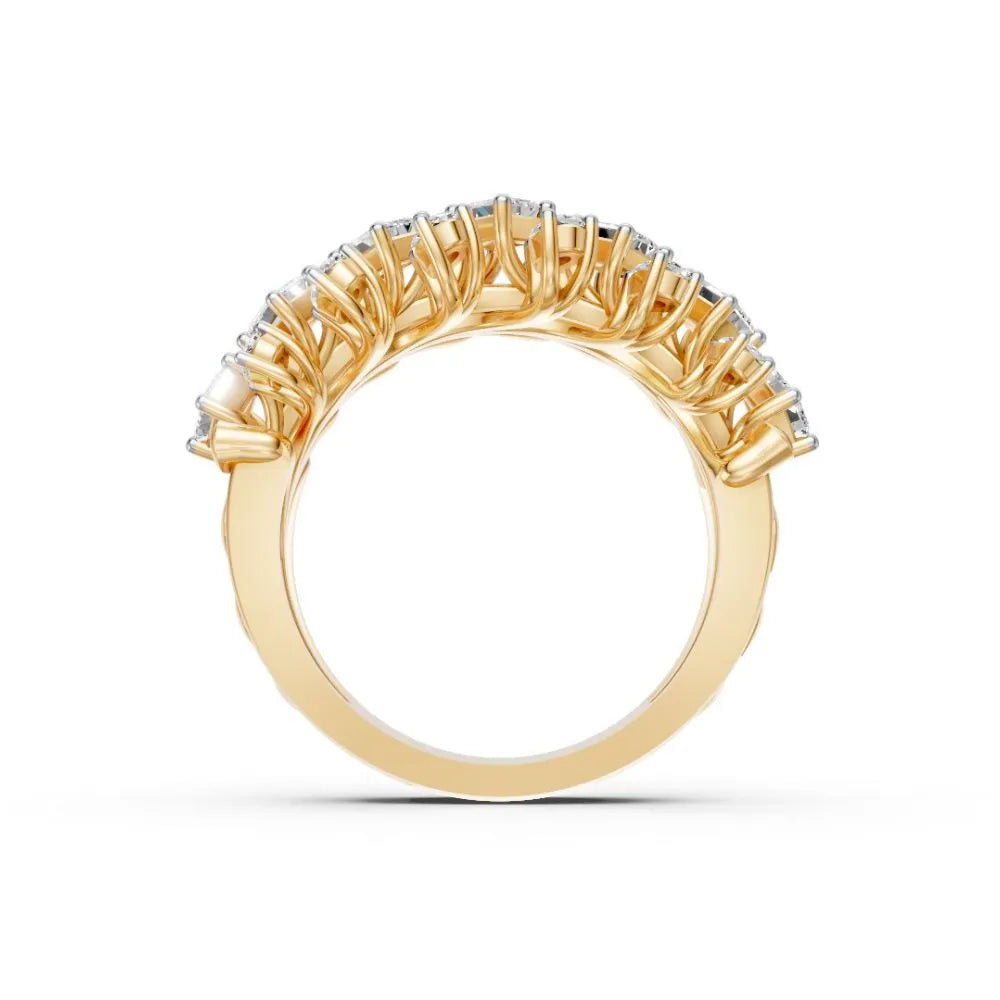 BloomAura Floral Diamond Ring Yellow Gold