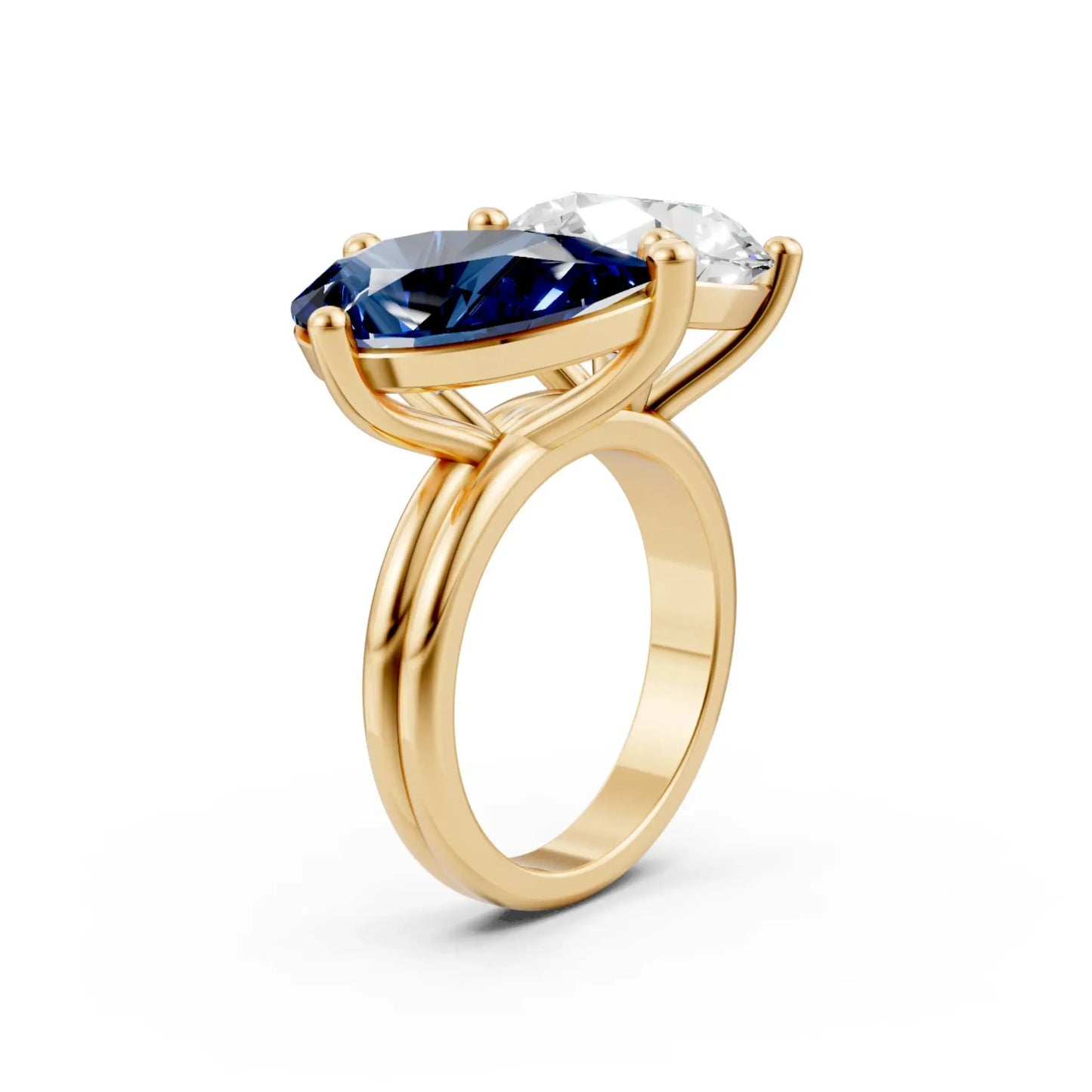 BlueWhisper Two-Stone Diamond Ring Yellow Gold