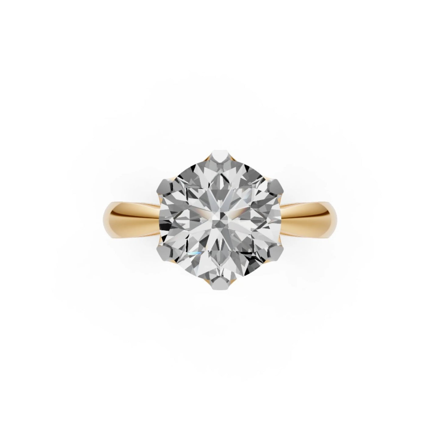 Sculpted Shine Solitaire Ring Yellow Gold