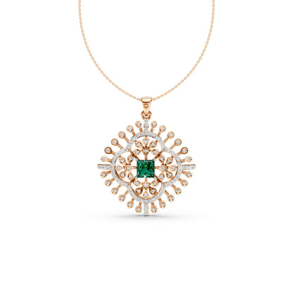 Heritage Emerald Pendant Rose Gold
