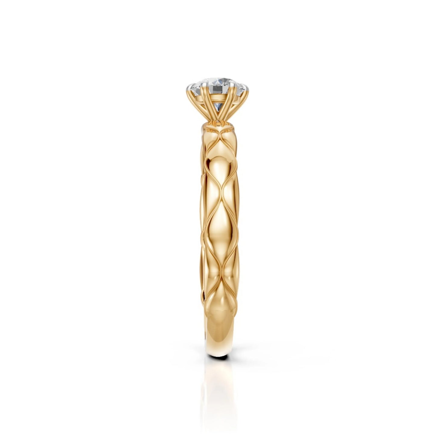 Braided Grace Solitaire Ring Yellow Gold