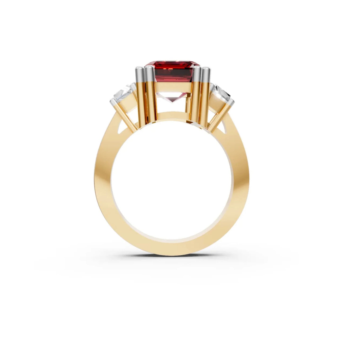 CrimsonFlare Ruby & Diamond Ring Yellow Gold